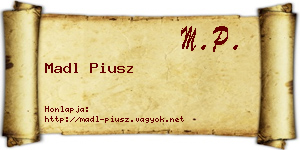 Madl Piusz névjegykártya